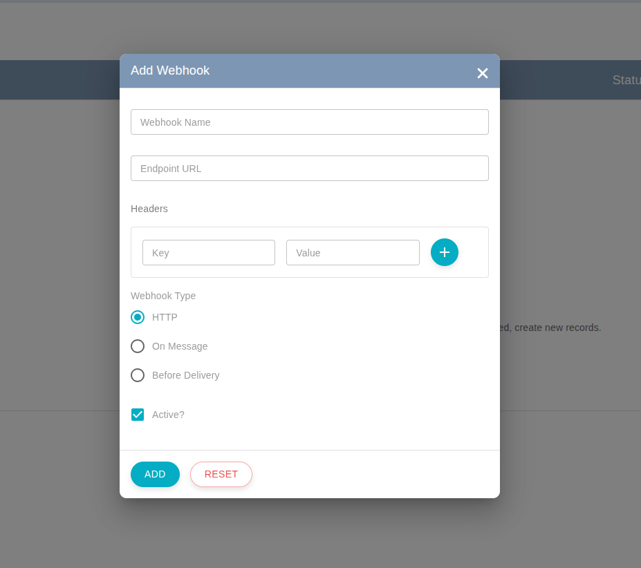 Figure 2: Add Webhook