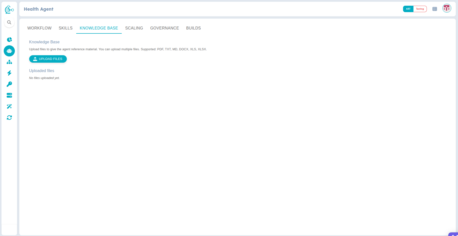 Figure 1: Upload Files to the Knowledge Base