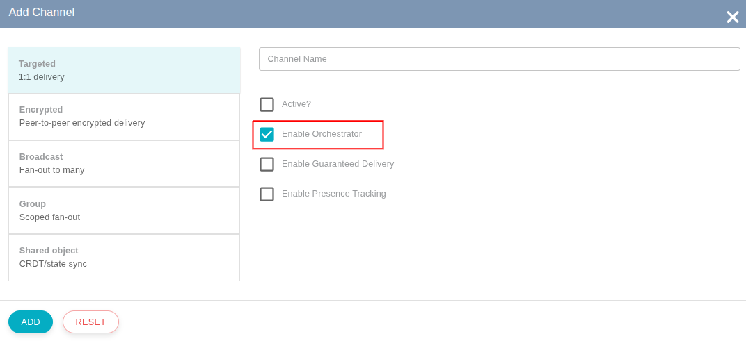 Figure 2: Create new Channel