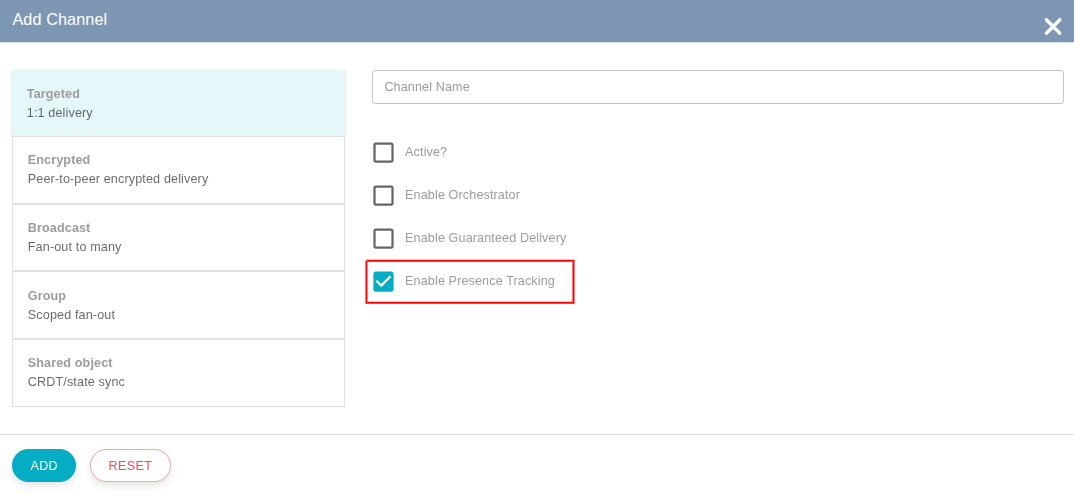 Figure 2: Create new Channel