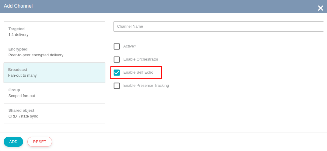 Figure 2: Create new Channel