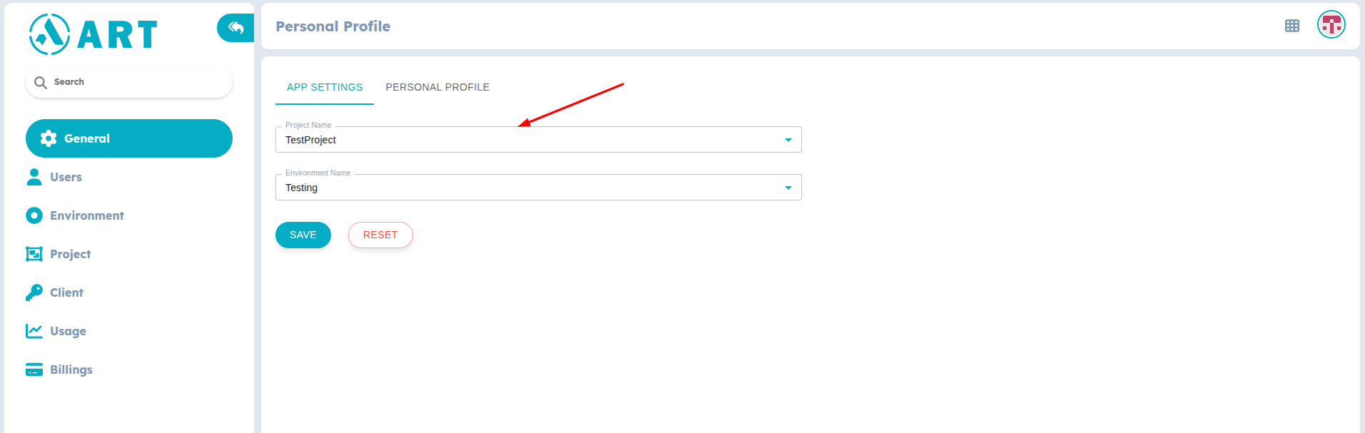 Figure 1: Profile settings