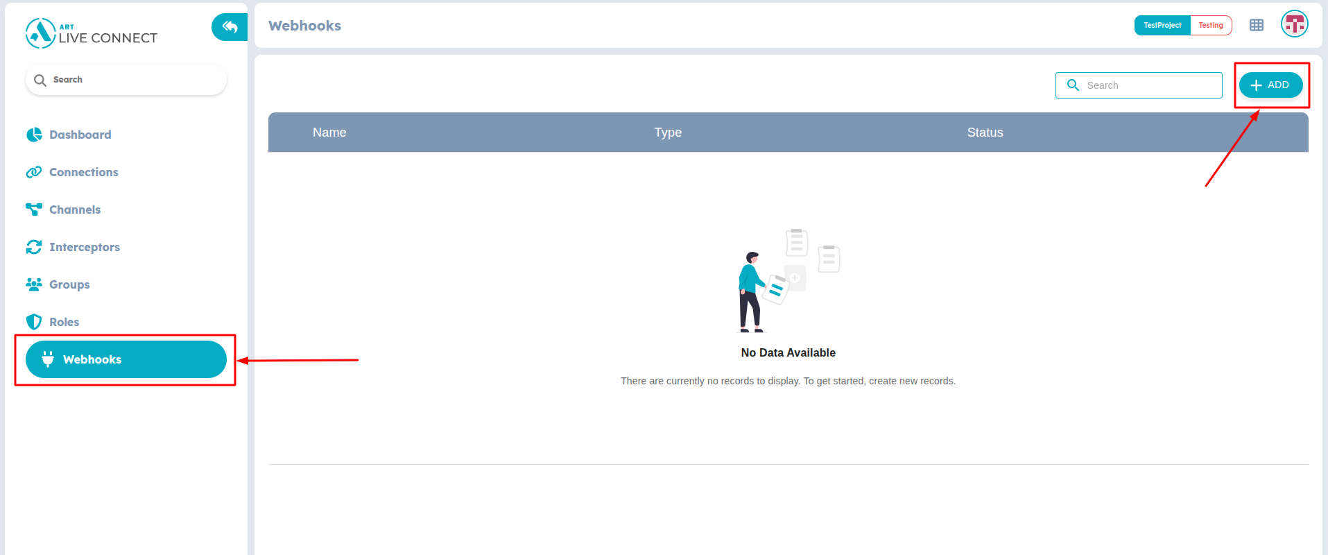 Figure 1: Create new Webhook